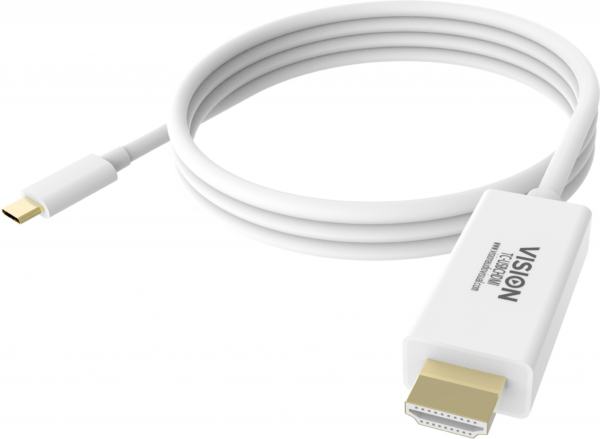 Vision Techconnect - 2M White Usb-C To Hdmi Cable (Tc 2Musbchdmi)