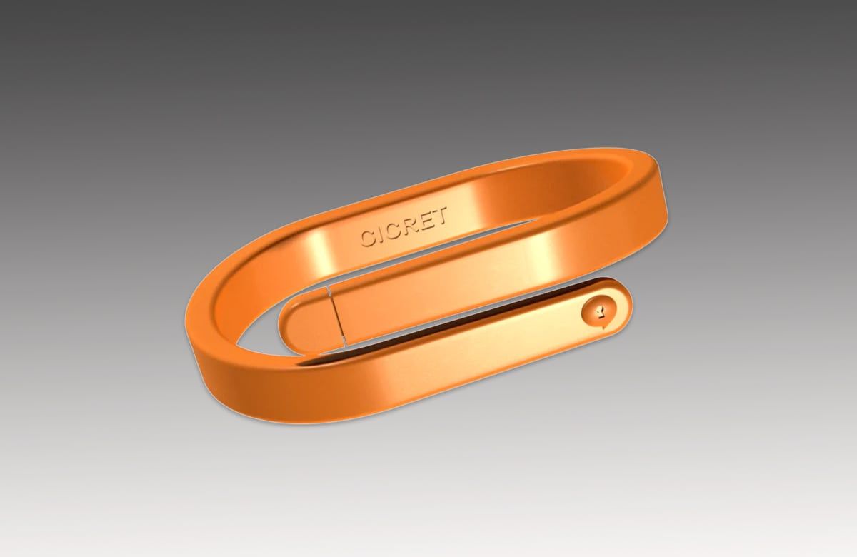 The Moff Band motion sensor bracelet is on display at the Moff booth during  CES International, Friday, Jan. 8, 2016, in Las Vegas. (AP Photo/Gregory  Bull Stock Photo - Alamy
